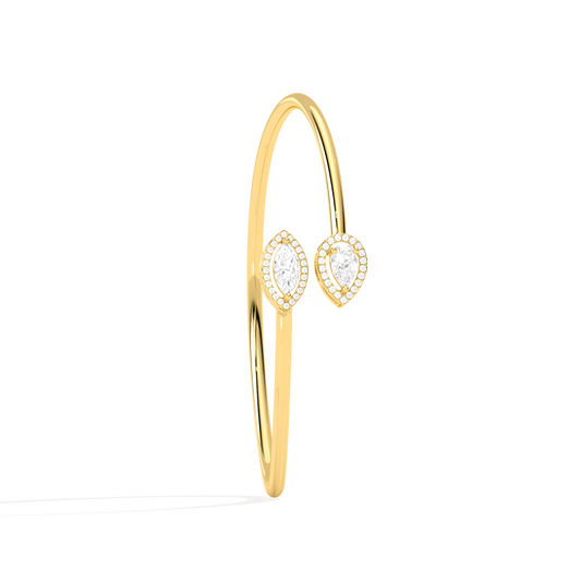 Pear & Marquise Cut Diamond Cuff Bracelet