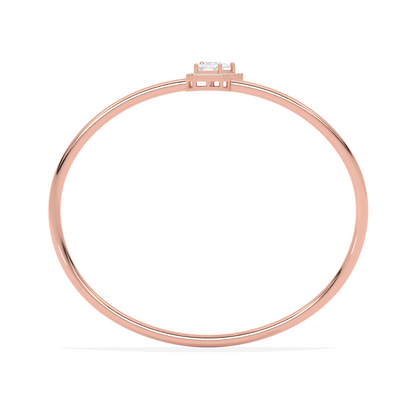 Pear & Emerald Cut Diamond Cuff Bracelet