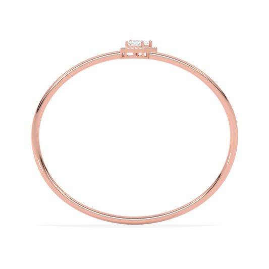 Pear & Emerald Cut Diamond Cuff Bracelet