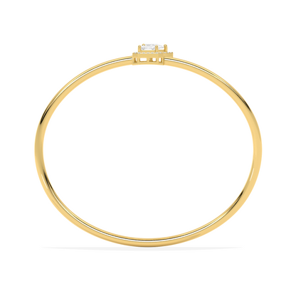 Pear & Emerald Cut Diamond Cuff Bracelet