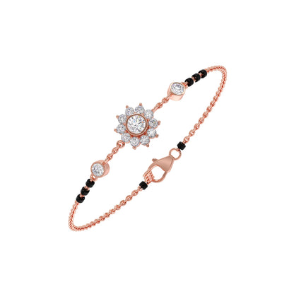 Floral Diamond Mangalsutra Bracelet