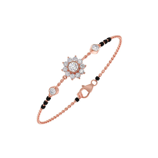 Floral Diamond Mangalsutra Bracelet