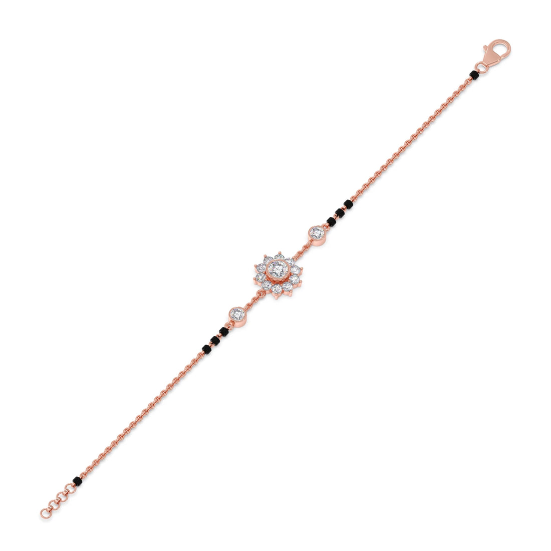 Floral Diamond Mangalsutra Bracelet