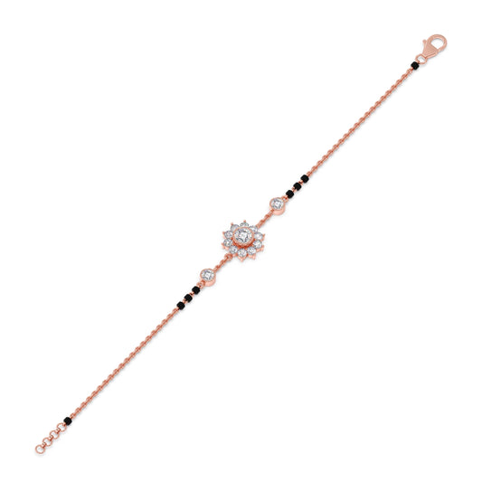 Floral Diamond Mangalsutra Bracelet