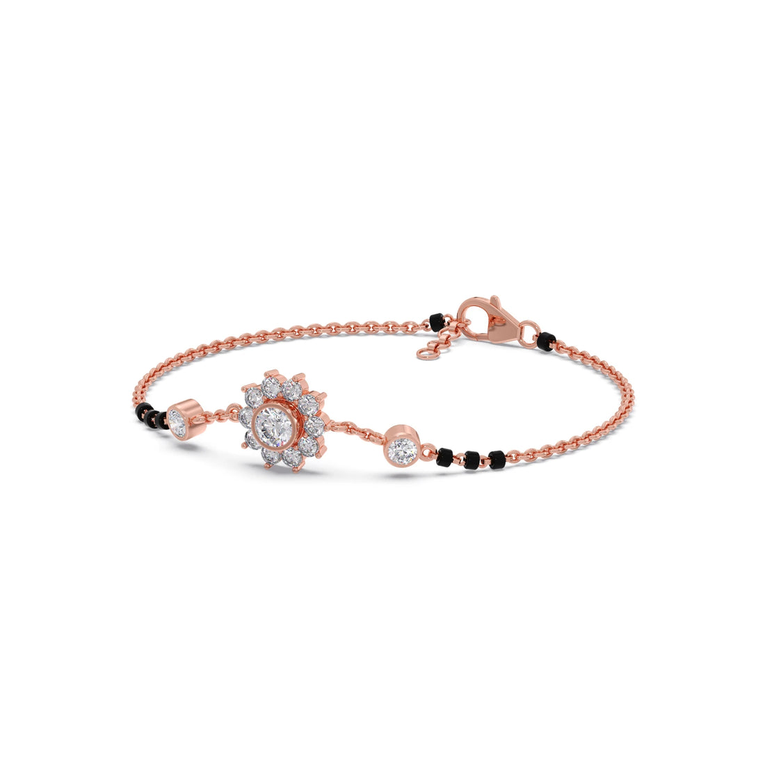 Floral Diamond Mangalsutra Bracelet