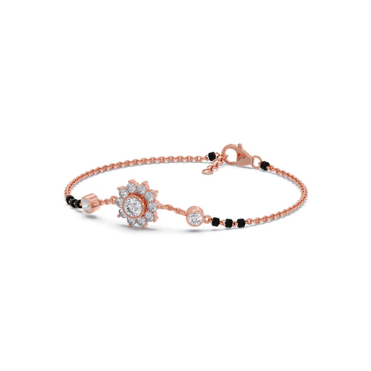 Floral Diamond Mangalsutra Bracelet