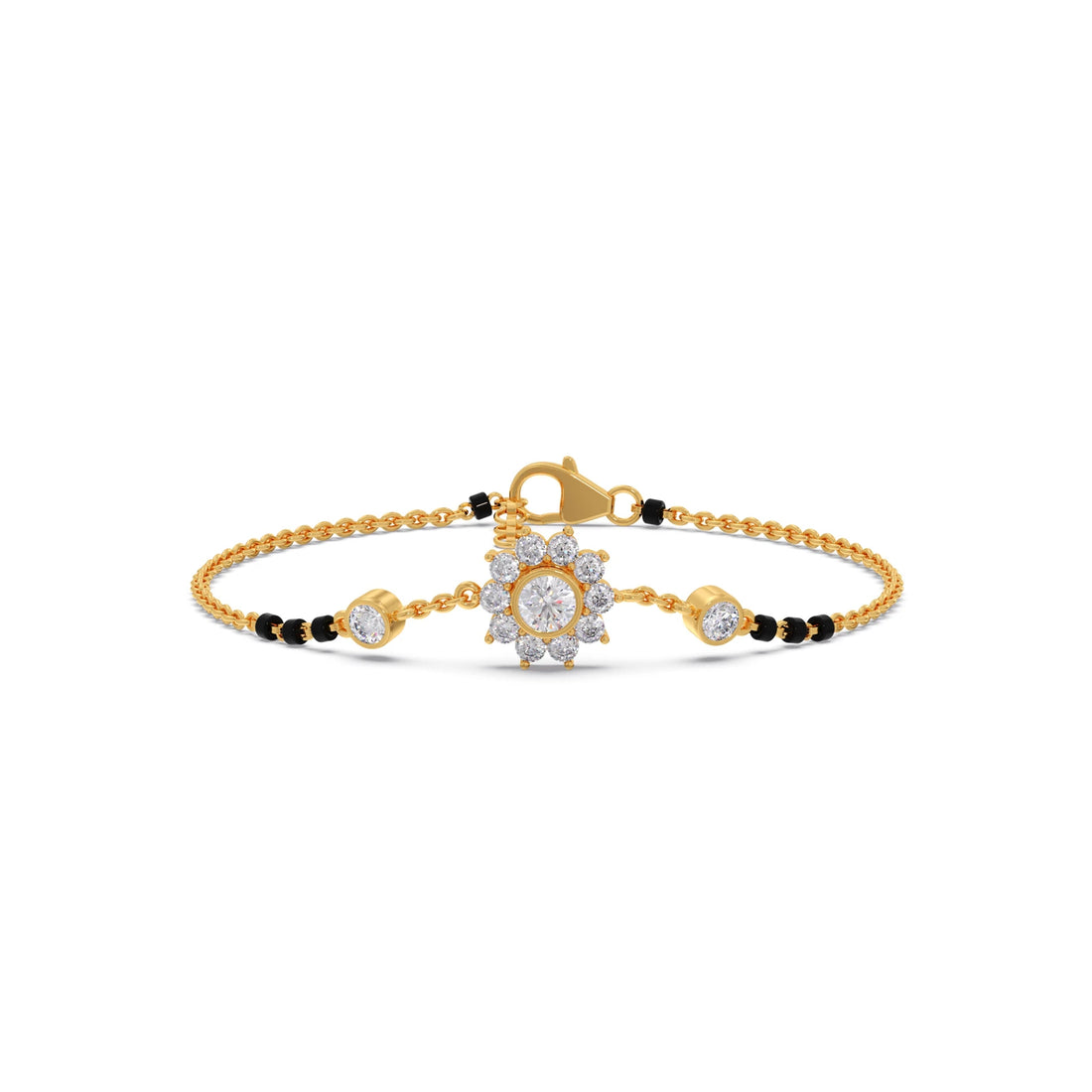 Floral Diamond Mangalsutra Bracelet
