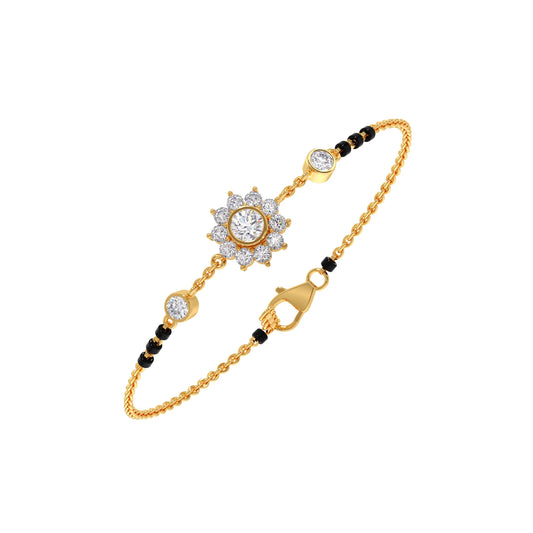 Floral Diamond Mangalsutra Bracelet