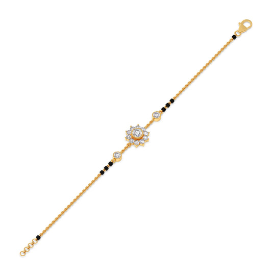 Floral Diamond Mangalsutra Bracelet