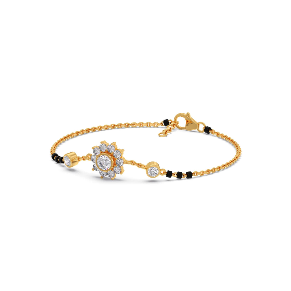 Floral Diamond Mangalsutra Bracelet