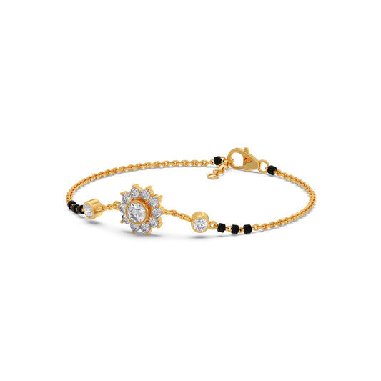Floral Diamond Mangalsutra Bracelet