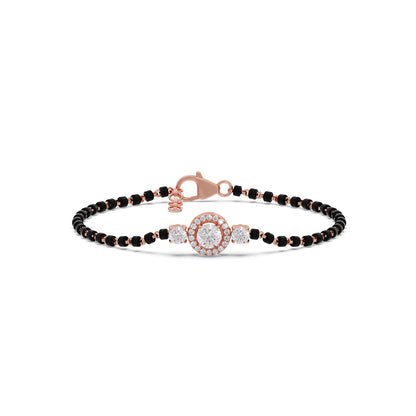 Round Solitaire Diamond Trio Mangalsutra Bracelet
