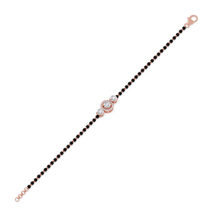 Round Solitaire Diamond Trio Mangalsutra Bracelet