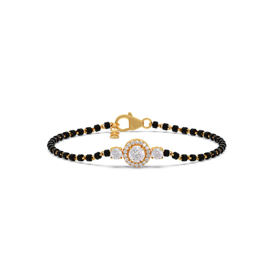 Round Solitaire Diamond Trio Mangalsutra Bracelet
