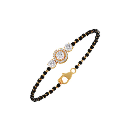 Round Solitaire Diamond Trio Mangalsutra Bracelet