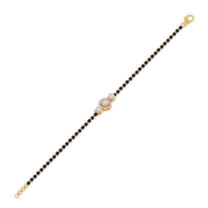 Round Solitaire Diamond Trio Mangalsutra Bracelet