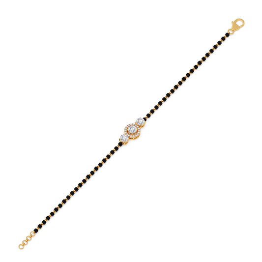 Round Solitaire Diamond Trio Mangalsutra Bracelet