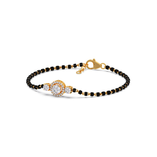 Round Solitaire Diamond Trio Mangalsutra Bracelet
