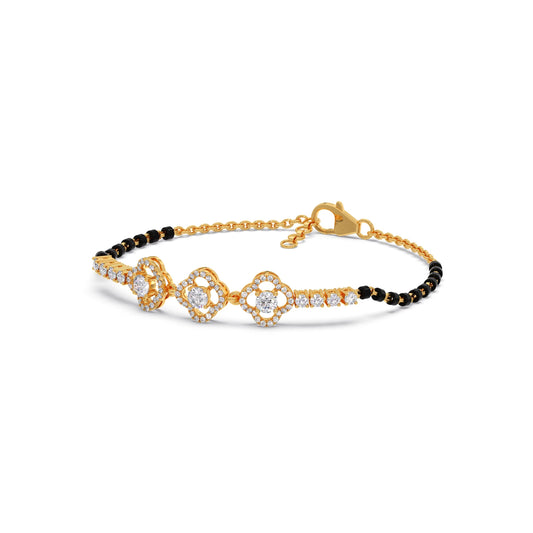 Triple Solitaire and Accent Diamond Mangalsutra Bracelet