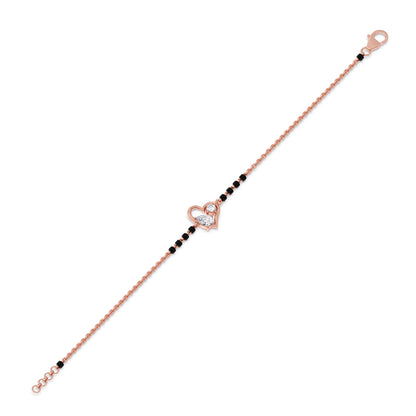 Pear and Round Diamond Mangalsutra Bracelet