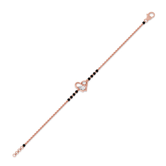 Pear and Round Diamond Mangalsutra Bracelet