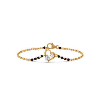 Pear and Round Diamond Mangalsutra Bracelet
