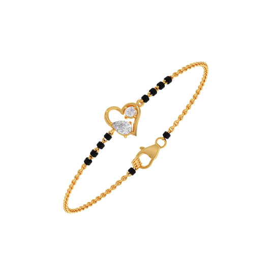 Pear and Round Diamond Mangalsutra Bracelet