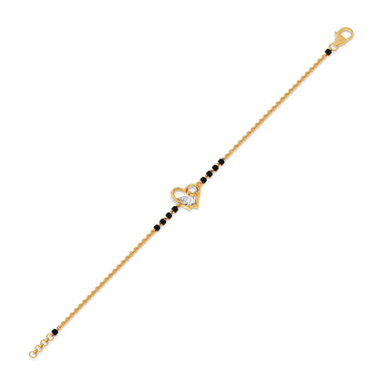 Pear and Round Diamond Mangalsutra Bracelet