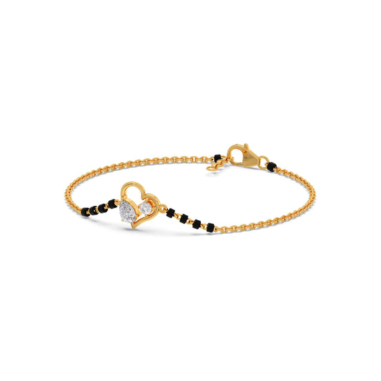 Pear and Round Diamond Mangalsutra Bracelet