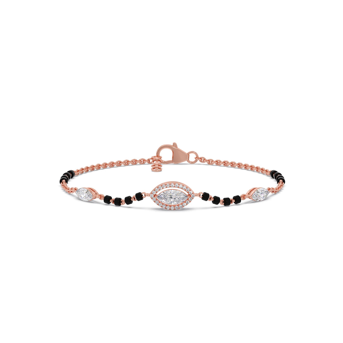 Marquise and Round Diamond Mangalsutra Bracelet