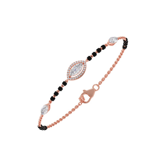Marquise and Round Diamond Mangalsutra Bracelet