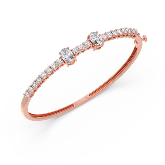 Oval Center with Round Accent Diamond Bracelet