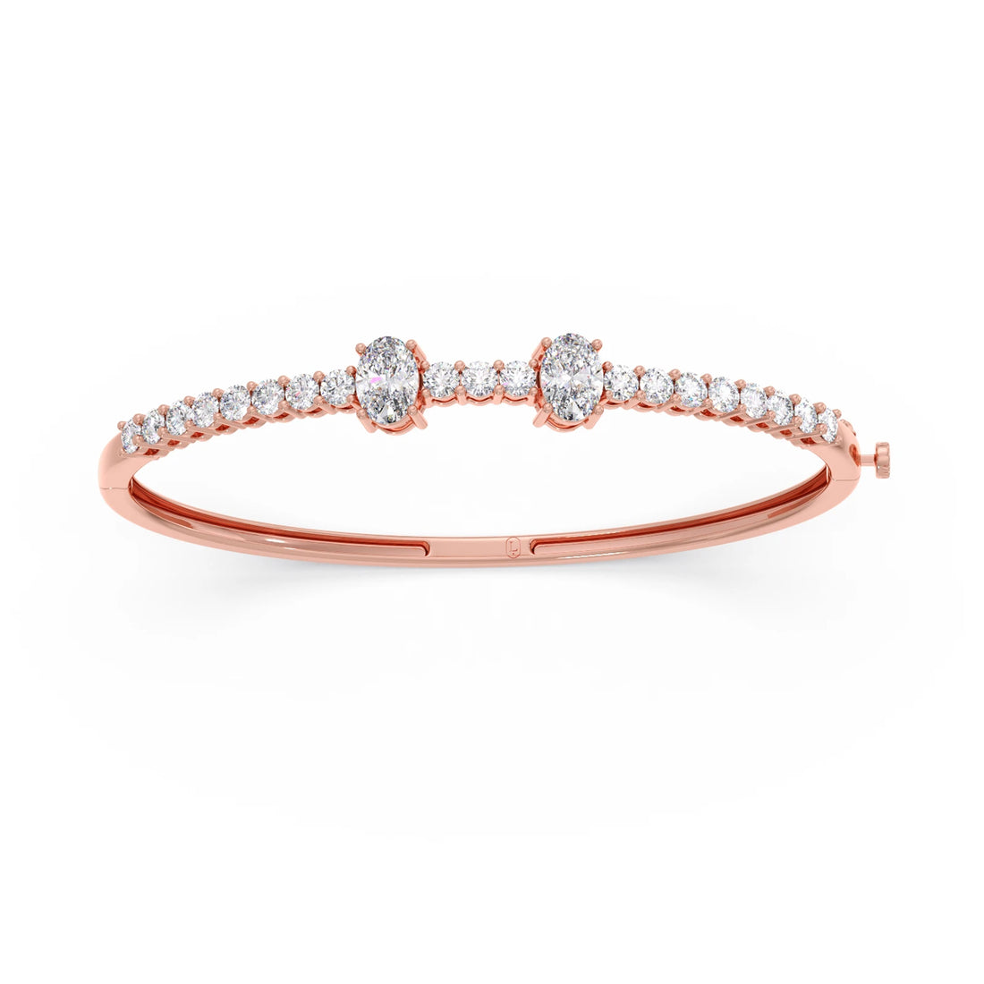 Oval Center with Round Accent Diamond Bracelet