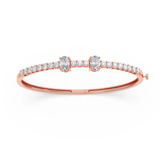 Oval Center with Round Accent Diamond Bracelet