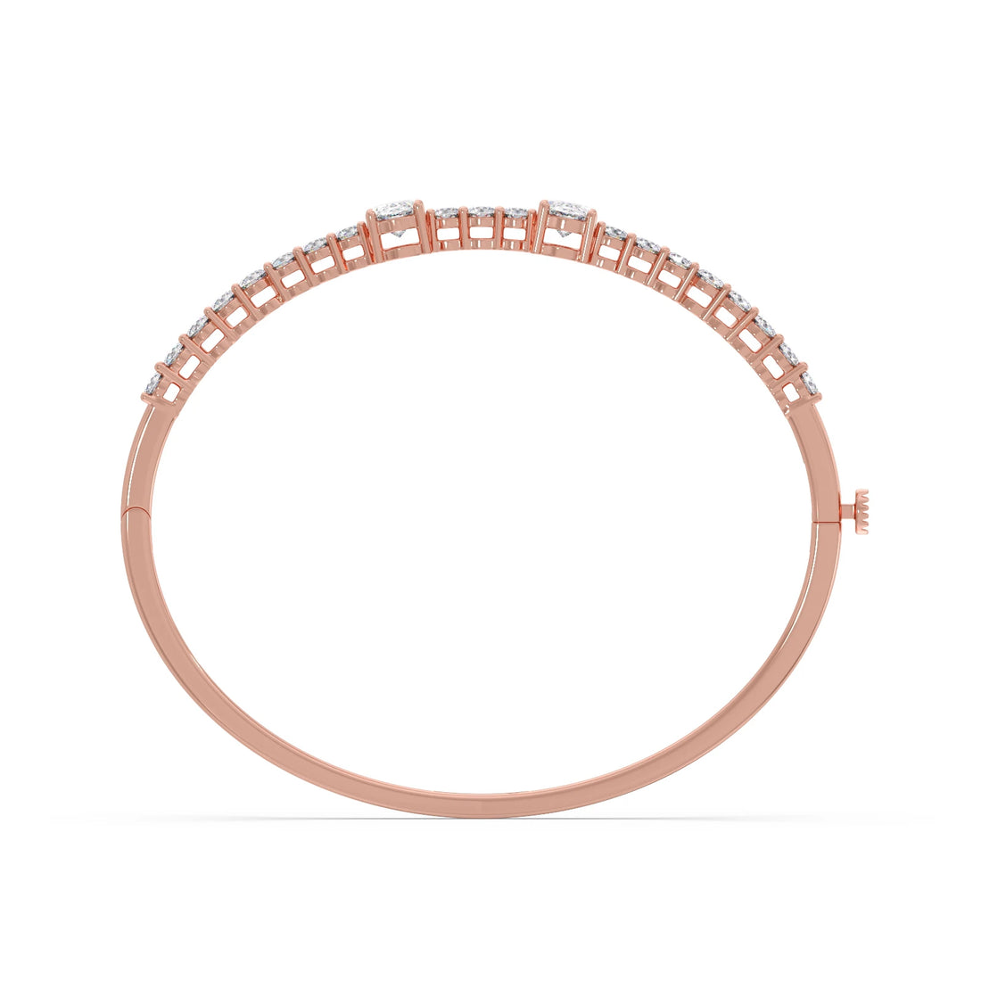 Oval Center with Round Accent Diamond Bracelet