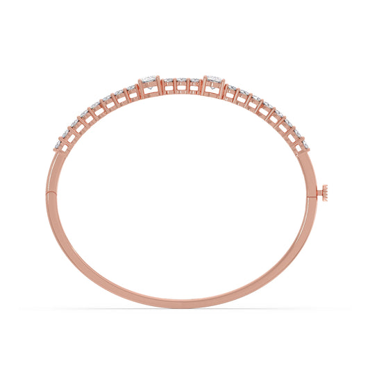 Oval Center with Round Accent Diamond Bracelet