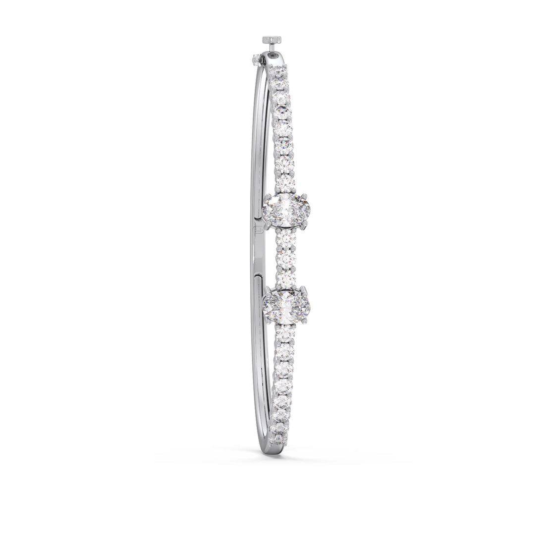 Oval Center with Round Accent Diamond Bracelet