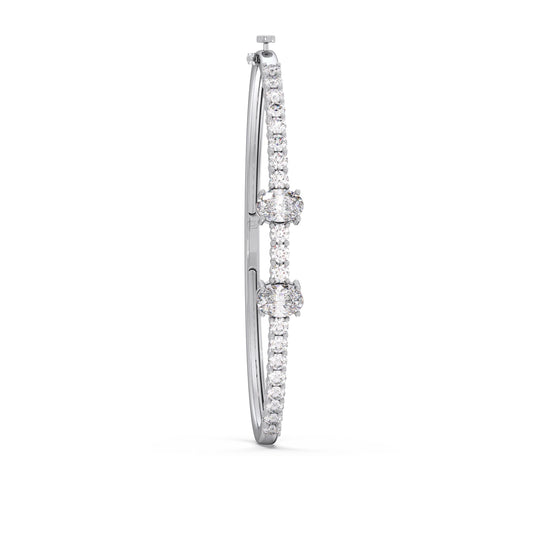 Oval Center with Round Accent Diamond Bracelet