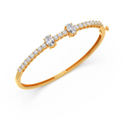 Oval Center with Round Accent Diamond Bracelet
