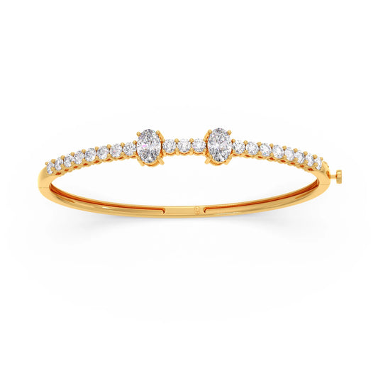 Oval Center with Round Accent Diamond Bracelet