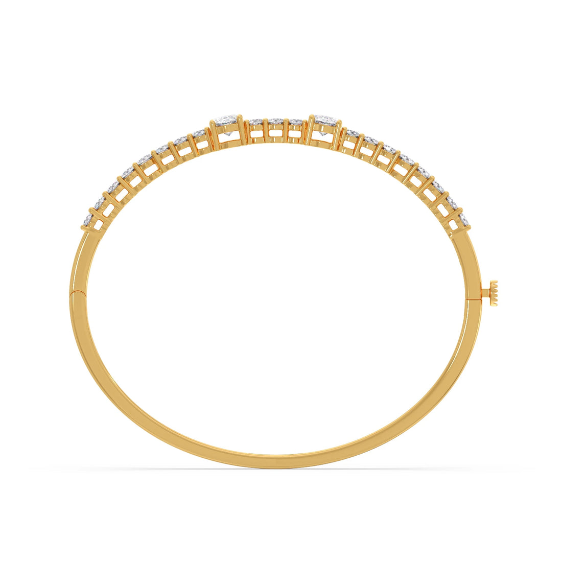 Oval Center with Round Accent Diamond Bracelet