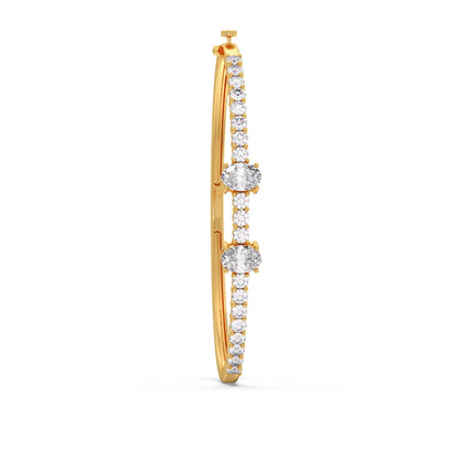 Oval Center with Round Accent Diamond Bracelet