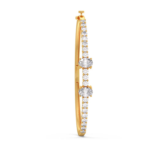 Oval Center with Round Accent Diamond Bracelet