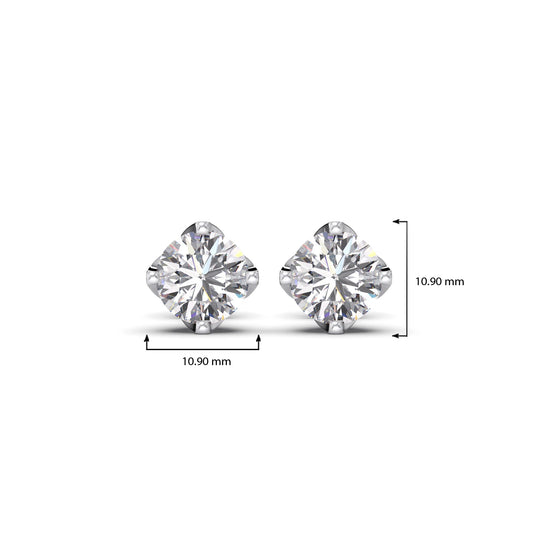 6 Ct Four-Prong Round Solitaire Earrings