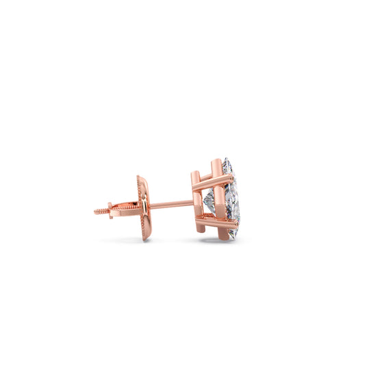 Four-Prong Princess Cut Diamond Stud Earrings