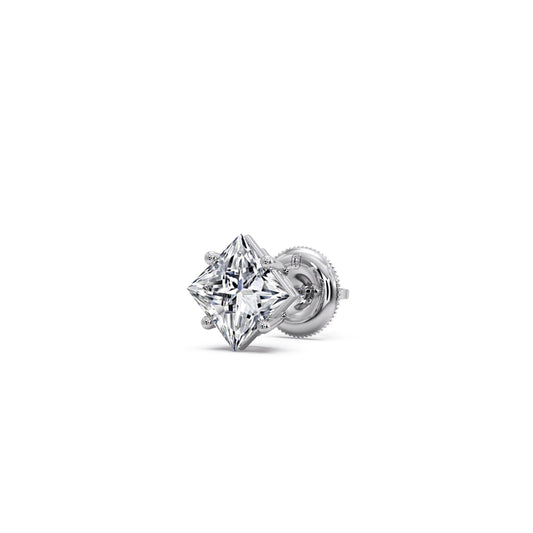 Four-Prong Princess Cut Diamond Stud Earrings