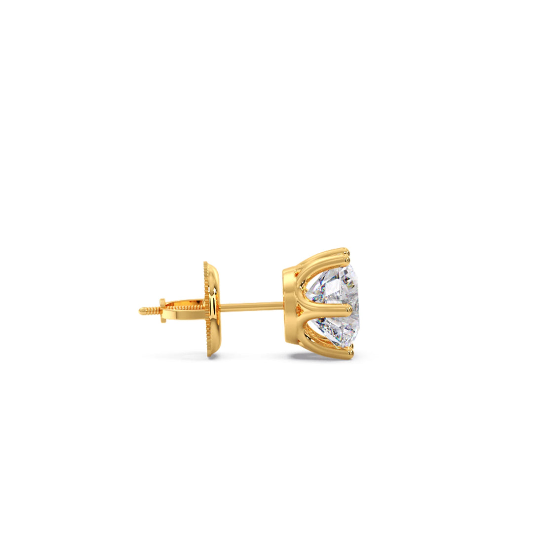 Six-Prong Round Brilliant Cut Diamond Stud Earrings