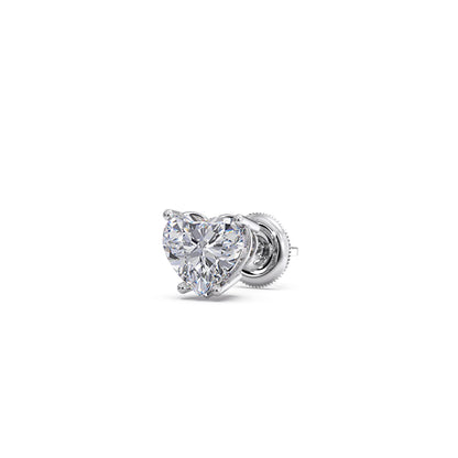 Heart-Shaped Diamond Stud Earrings