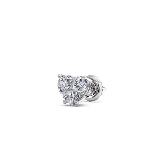 Heart-Shaped Diamond Stud Earrings