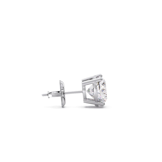 Heart-Shaped Diamond Stud Earrings